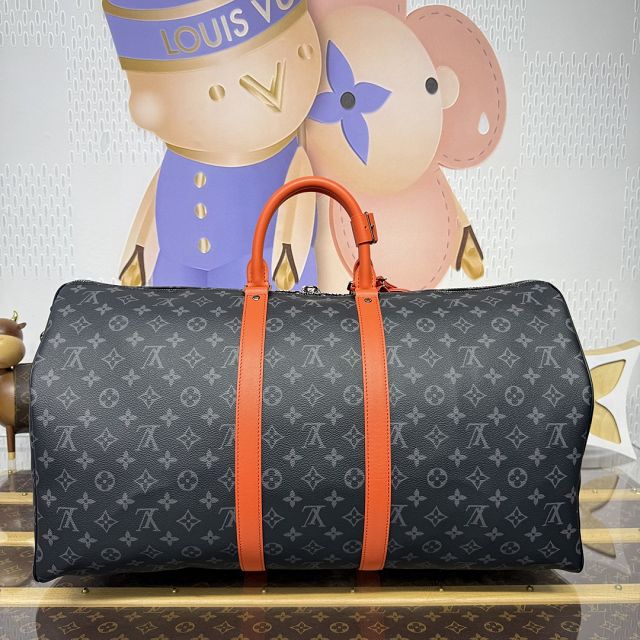 Louis vuitton original monogram eclipse keepall 55 M15253 orange