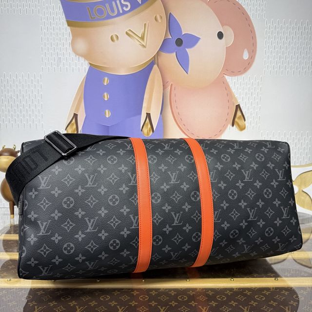 Louis vuitton original monogram eclipse keepall 55 M15253 orange