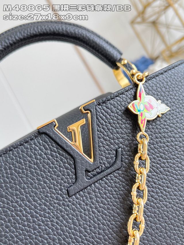 Louis vuitton original calfskin capucines BB handbag M11343 black