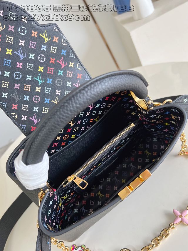 Louis vuitton original calfskin capucines BB handbag M11343 black