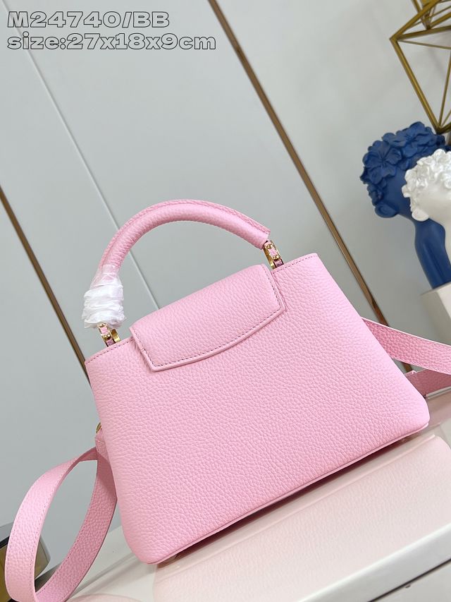 Louis vuitton original calfskin capucines BB handbag M58671 pink
