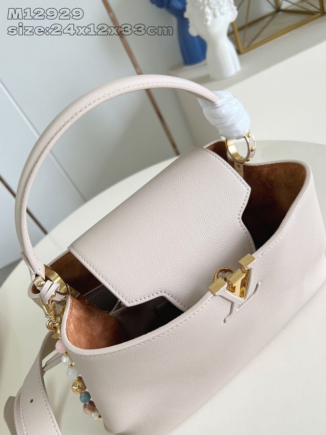 Louis vuitton original calfskin capucines MM souple M12929 beige