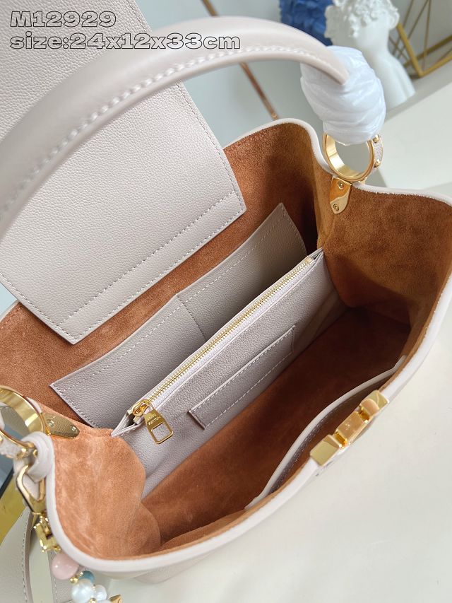 Louis vuitton original calfskin capucines MM souple M12929 beige