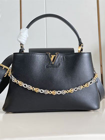 Louis vuitton original calfskin capucines MM souple M12927 black