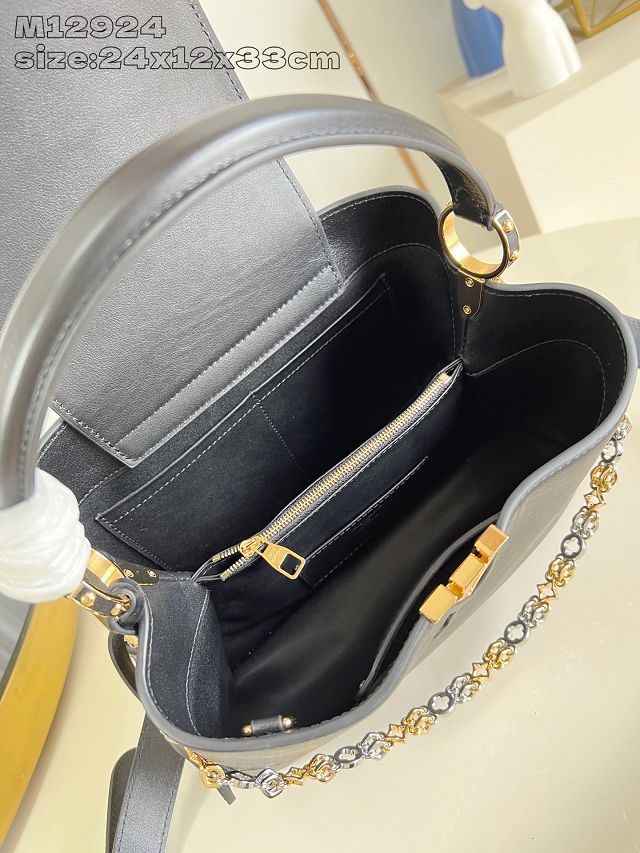 Louis vuitton original calfskin capucines MM souple M12927 black