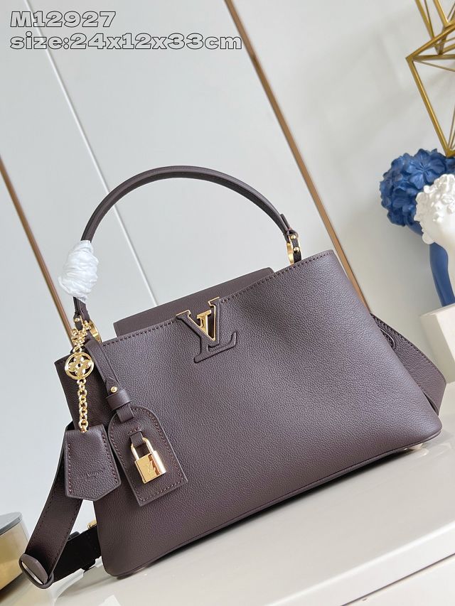 Louis vuitton original calfskin capucines MM souple M12927 chocolate