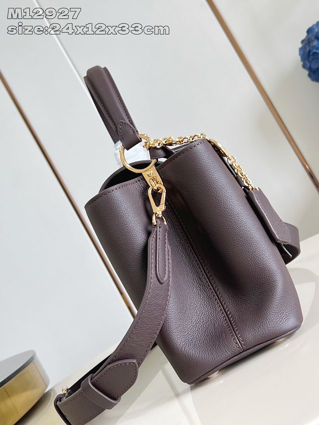 Louis vuitton original calfskin capucines MM souple M12927 chocolate