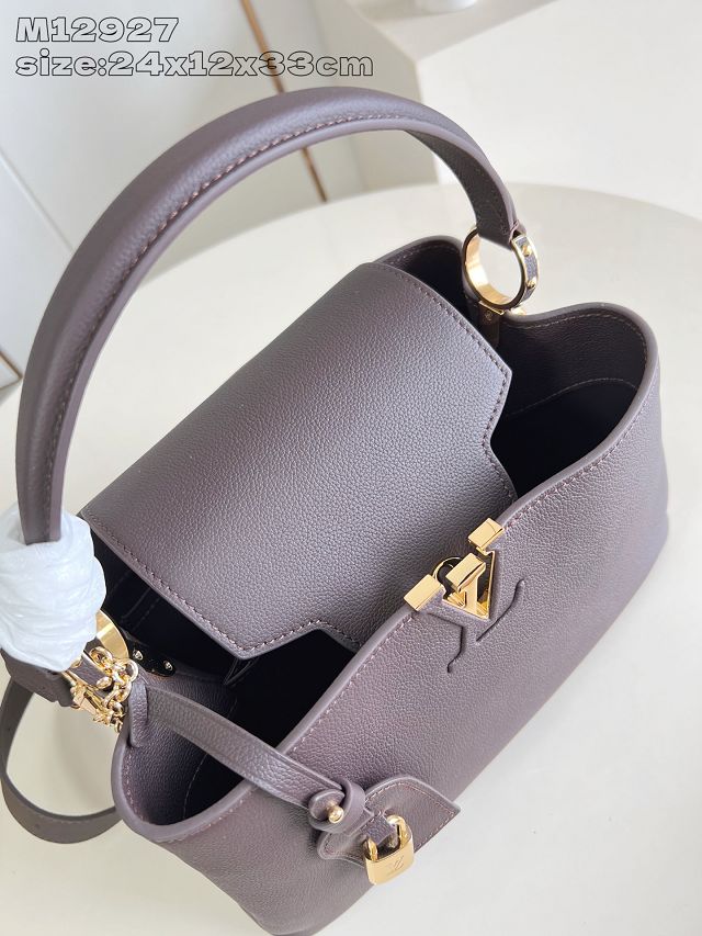 Louis vuitton original calfskin capucines MM souple M12927 chocolate