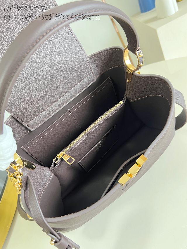 Louis vuitton original calfskin capucines MM souple M12927 chocolate