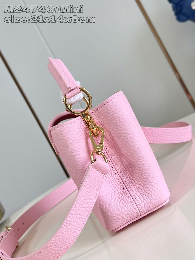 Louis vuitton original calfskin capucines mini handbag M48865 pink