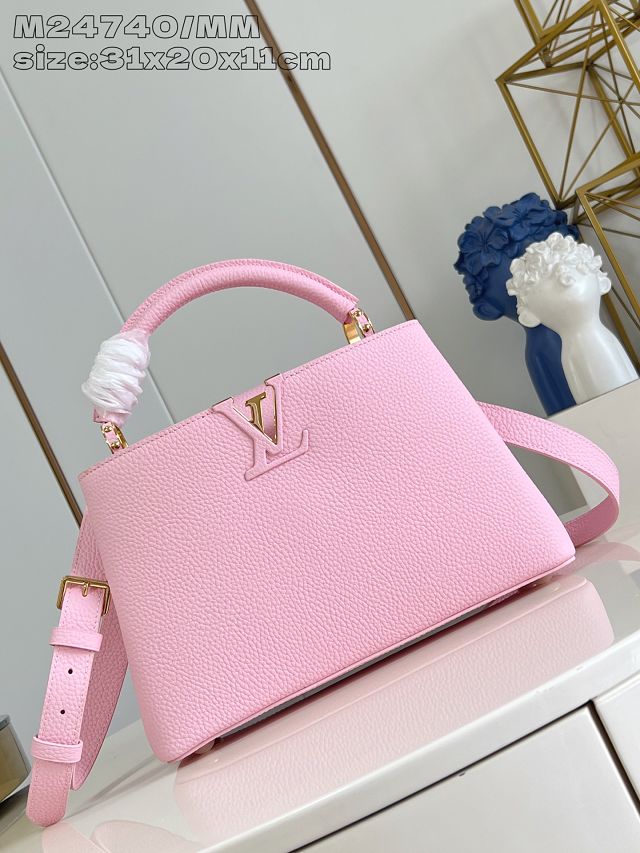 Louis vuitton original calfskin capucines mm handbag M20704 pink