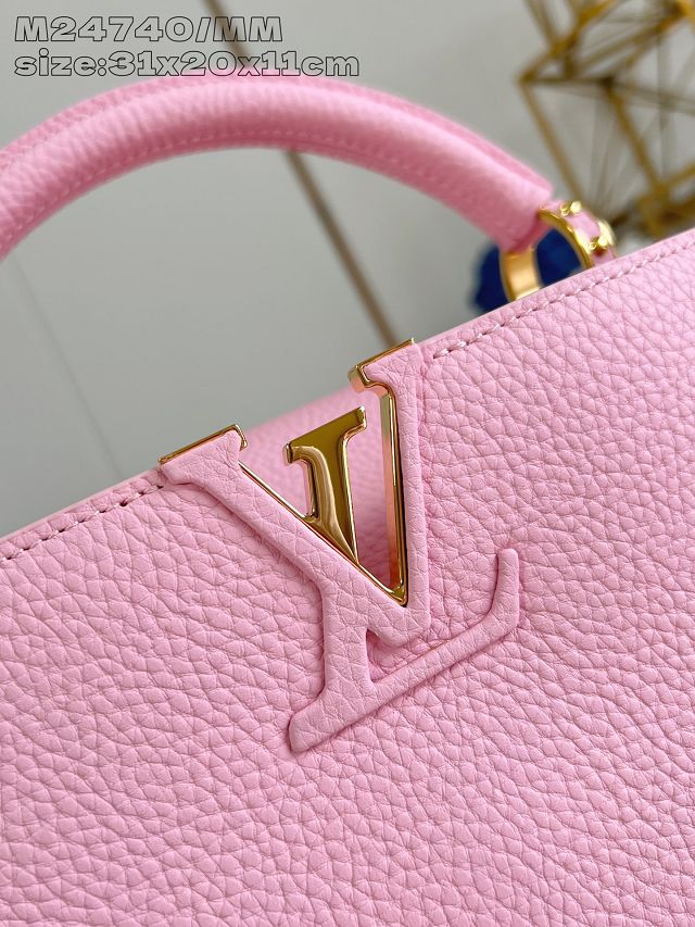 Louis vuitton original calfskin capucines mm handbag M20704 pink