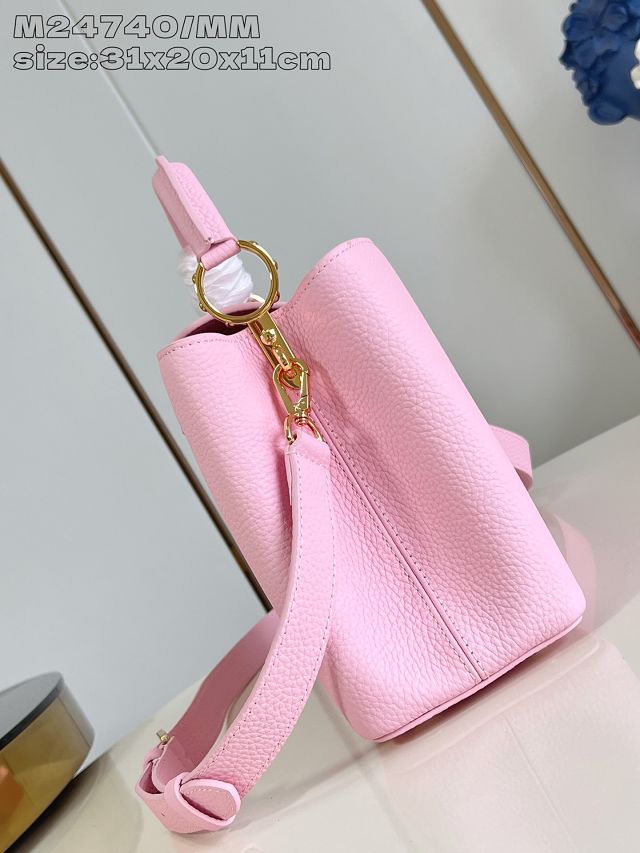 Louis vuitton original calfskin capucines mm handbag M20704 pink