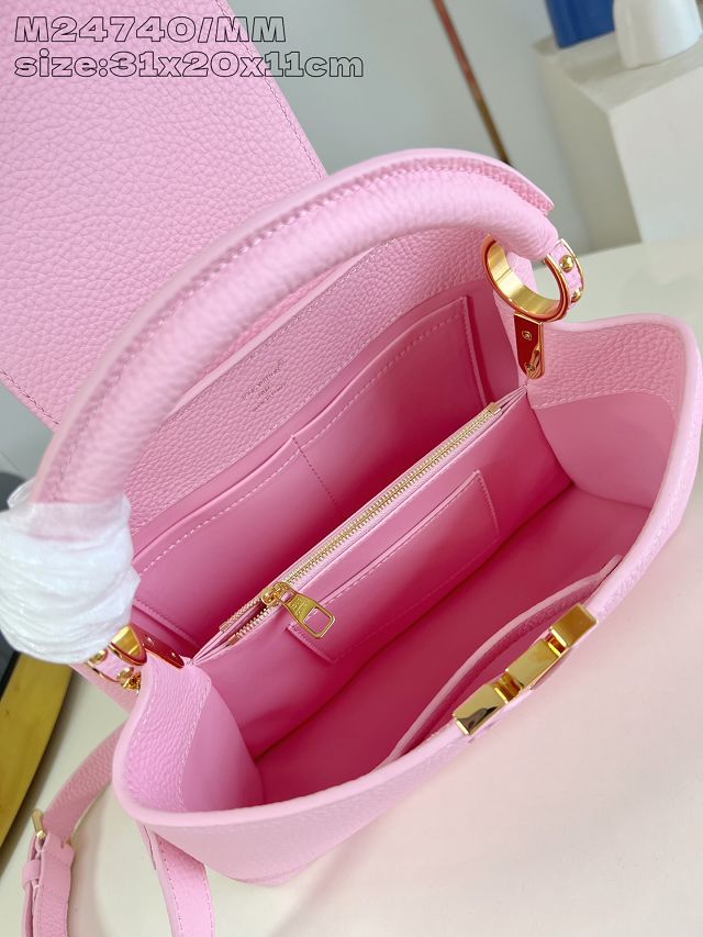 Louis vuitton original calfskin capucines mm handbag M20704 pink