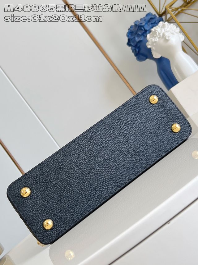 Louis vuitton original calfskin capucines mm handbag M25386 black