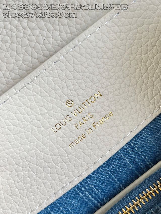 Louis vuitton original denim capucines BB handbag M25471 white
