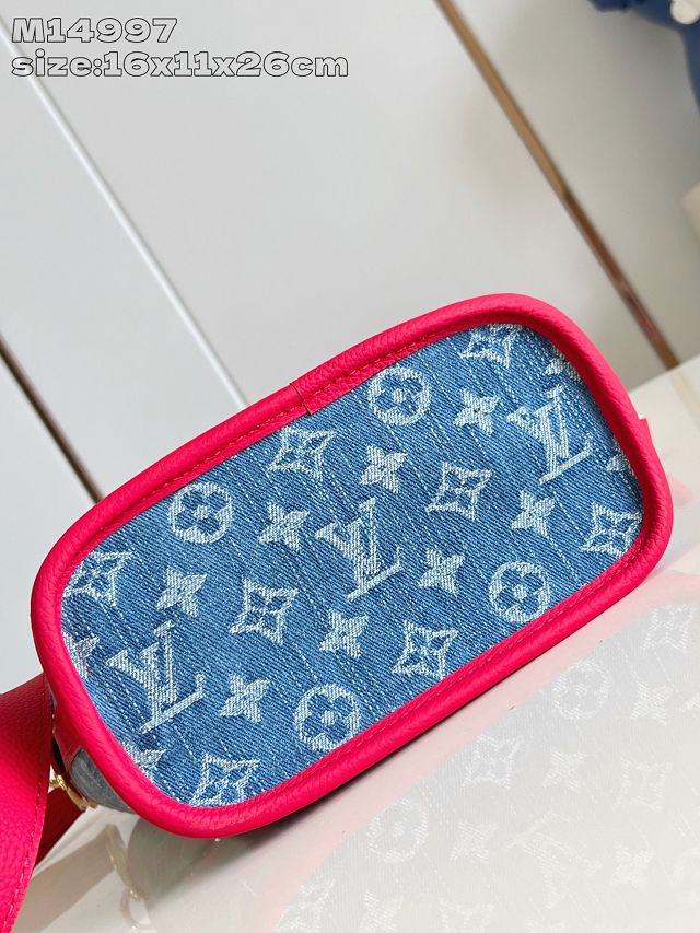 Louis vuitton original denim neverfull inside out BB M14997 red
