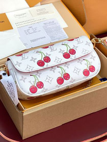 Louis vuitton original monogram canvas wallet on chain Ivy M14239 white