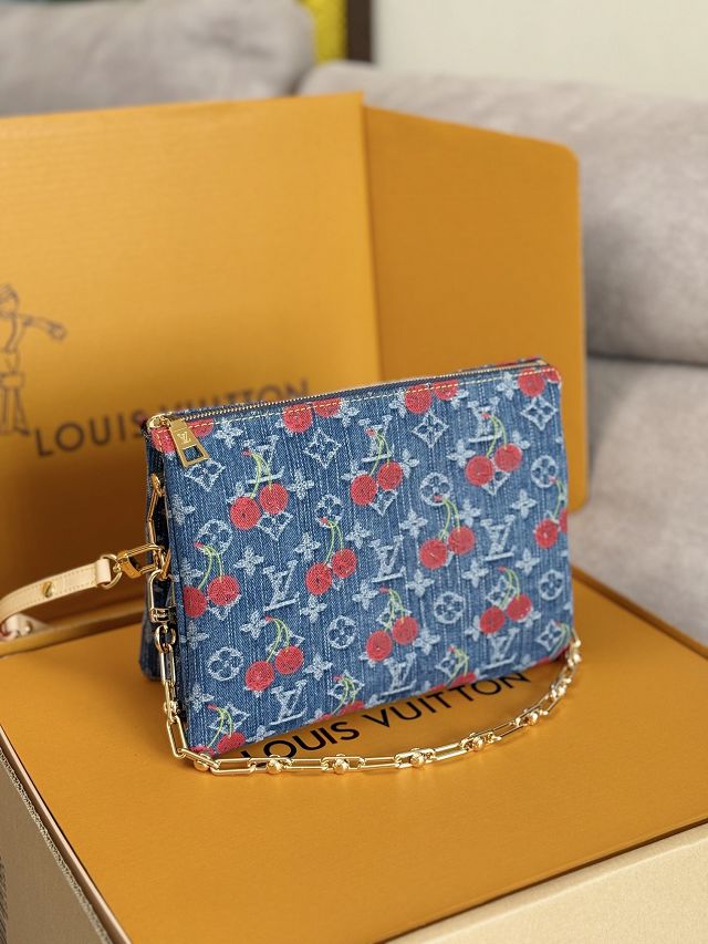 Louis vuitton original monogram denim coussin pm M14978 blue