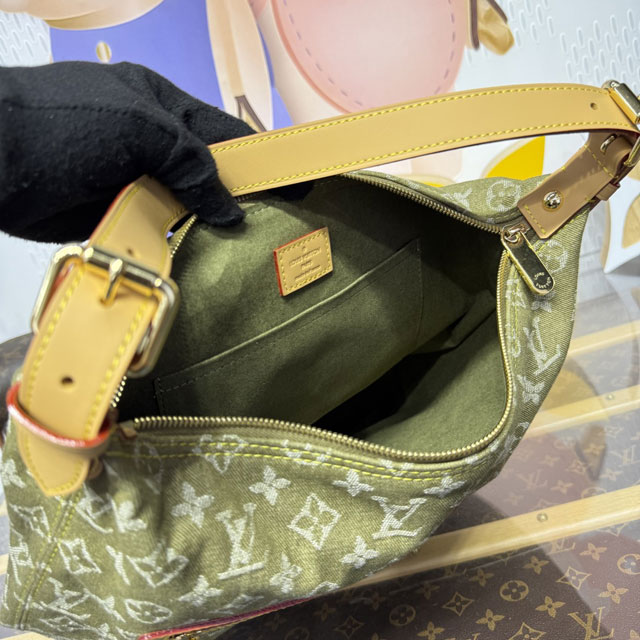 Louis vuitton original monogram denim hobo bag M95211 green
