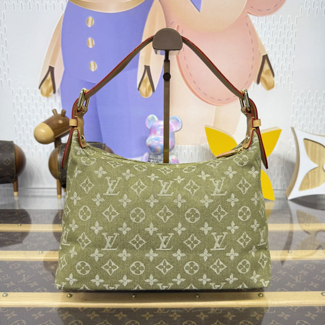 Louis vuitton original monogram denim hobo bag M95213 green
