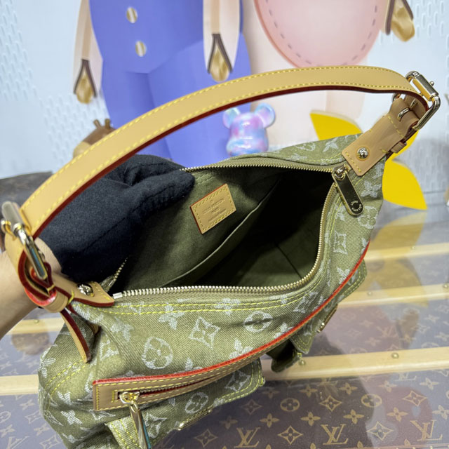 Louis vuitton original monogram denim hobo bag M95213 green