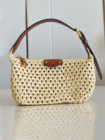 Louis vuitton original raffia hills pochette M14304 apricot