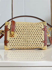 Louis vuitton original raffia side trunk m14405 apricot