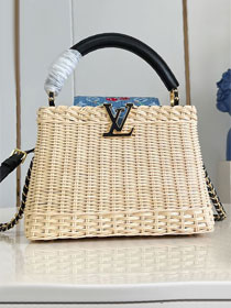 Louis vuitton original rattan&denim capucines BB M14296 black