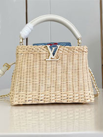 Louis vuitton original rattan&denim capucines BB M14296 white