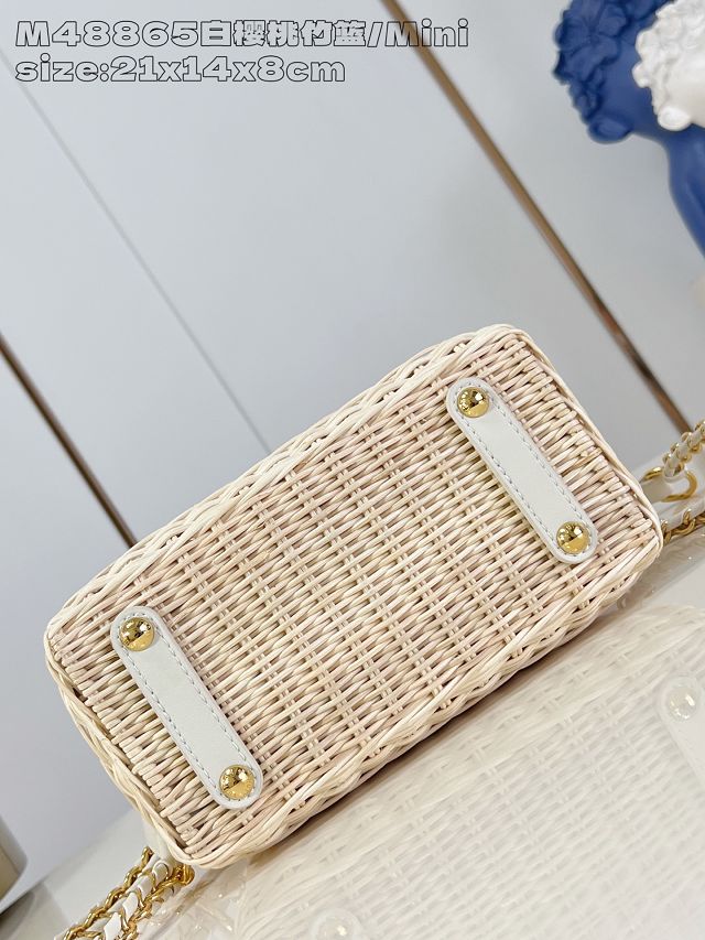 Louis vuitton original rattan&denim capucines mini M14295 white