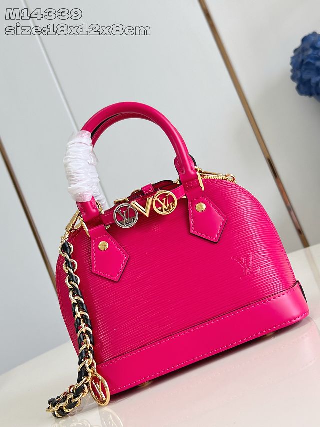 Louis vuitton original epi leather nano alma M14339 rose red