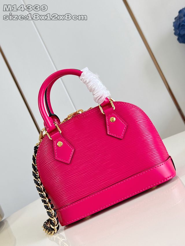 Louis vuitton original epi leather nano alma M14339 rose red