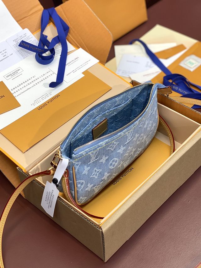 Louis vuitton original denim pochette accessoires M40712 blue