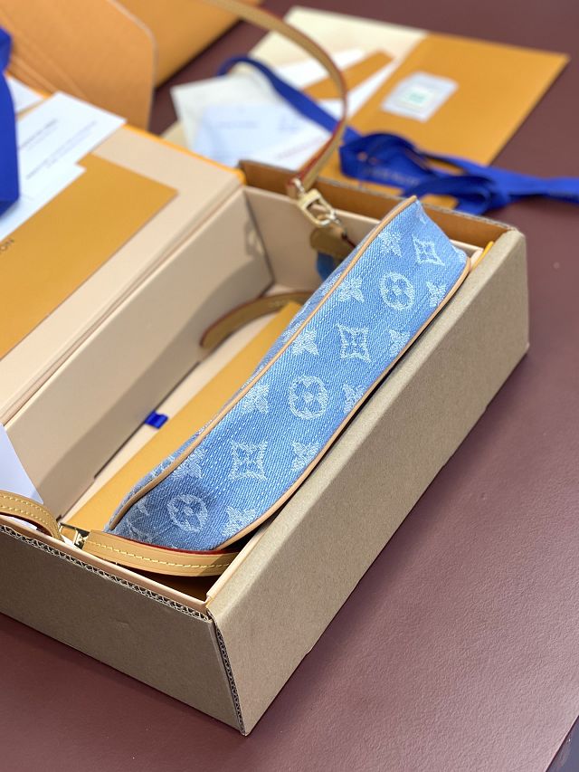 Louis vuitton original denim pochette accessoires M40712 blue
