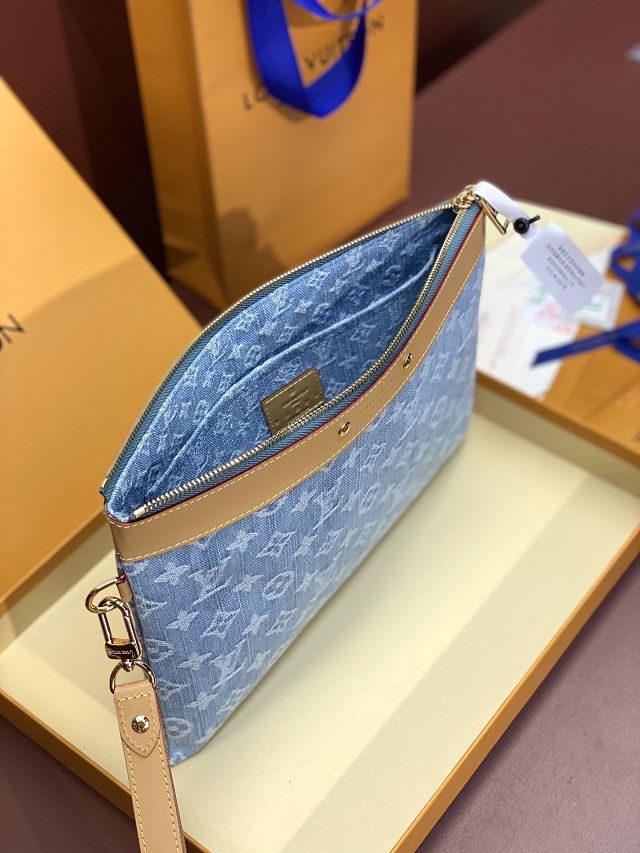 Louis vuitton original denim pochette to-go M81569 blue