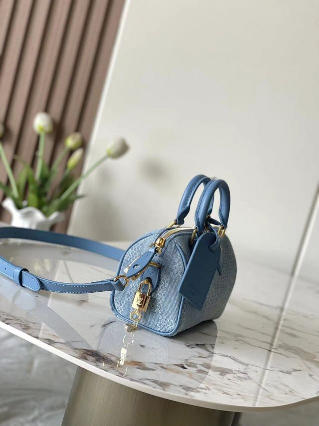 Louis vuitton original denim speedy 18 N00208 blue