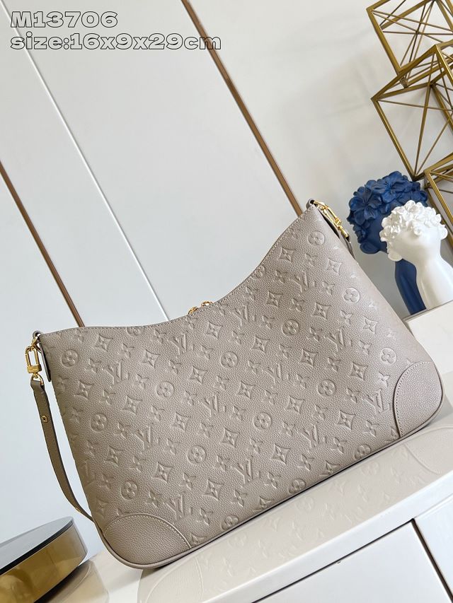 Louis vuitton original calfskin boulogne GM bag M25854 grey