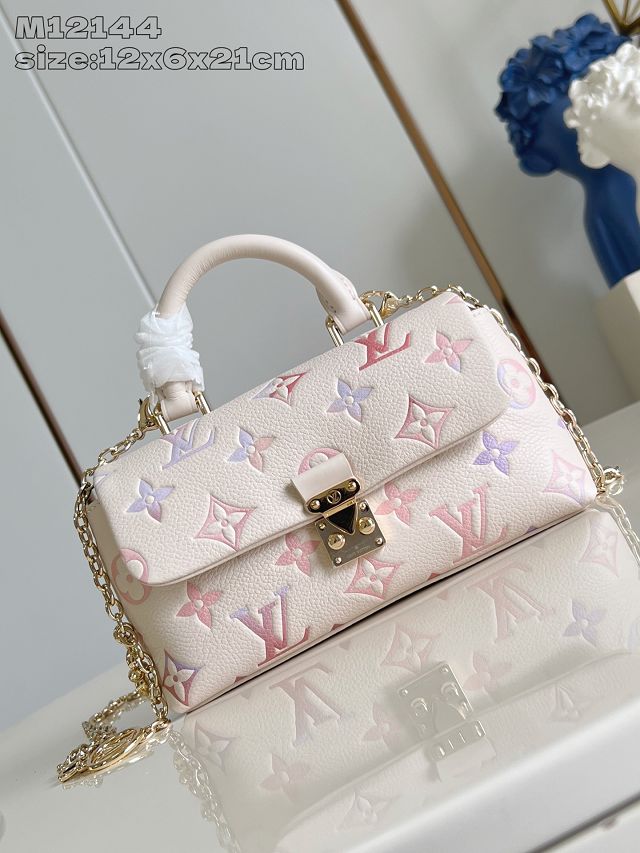 Louis vuitton original calfskin nano madeleine bag M25596 dream beige