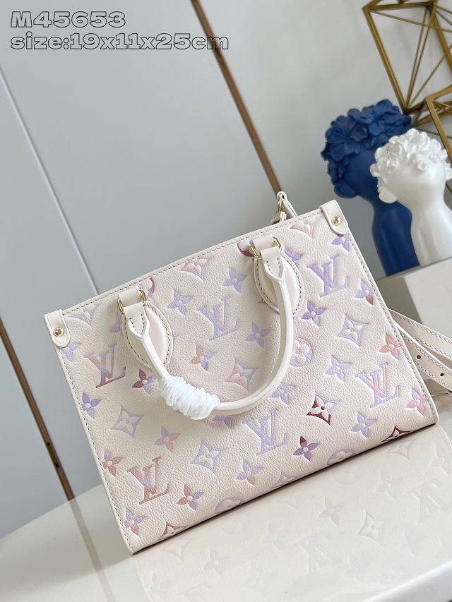 Louis vuitton original calfskin onthego pm M45653 dream beige