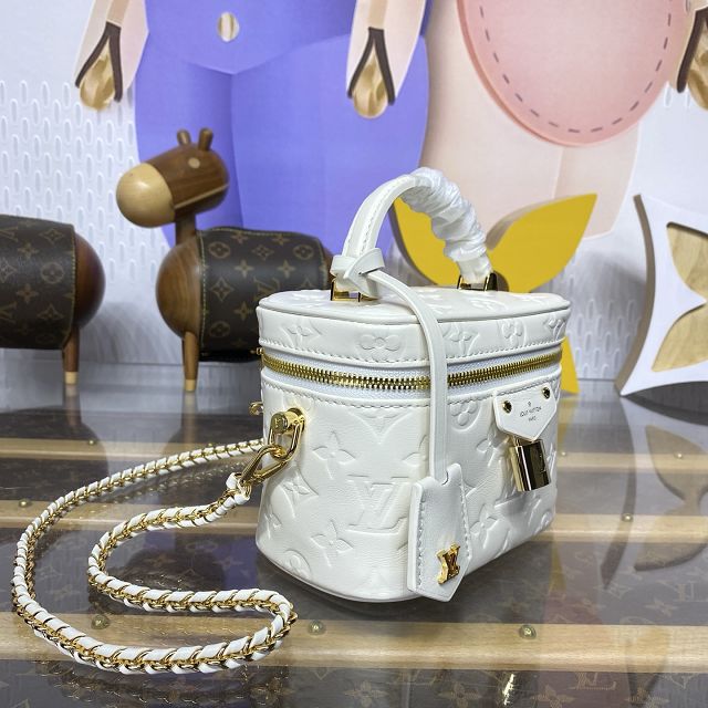 Louis vuitton original lambskin vanity chain pouch M28219 white
