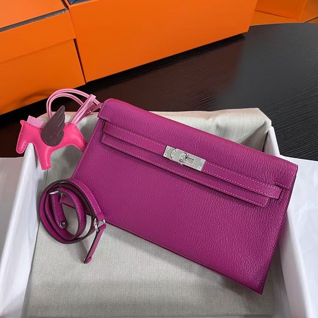 Hermes original chevre leather kelly elan KE0028-5 rose mexico