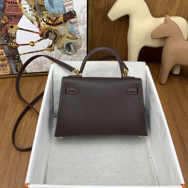 Hermes original chevre mini kelly 19 bag KG0019 ebene