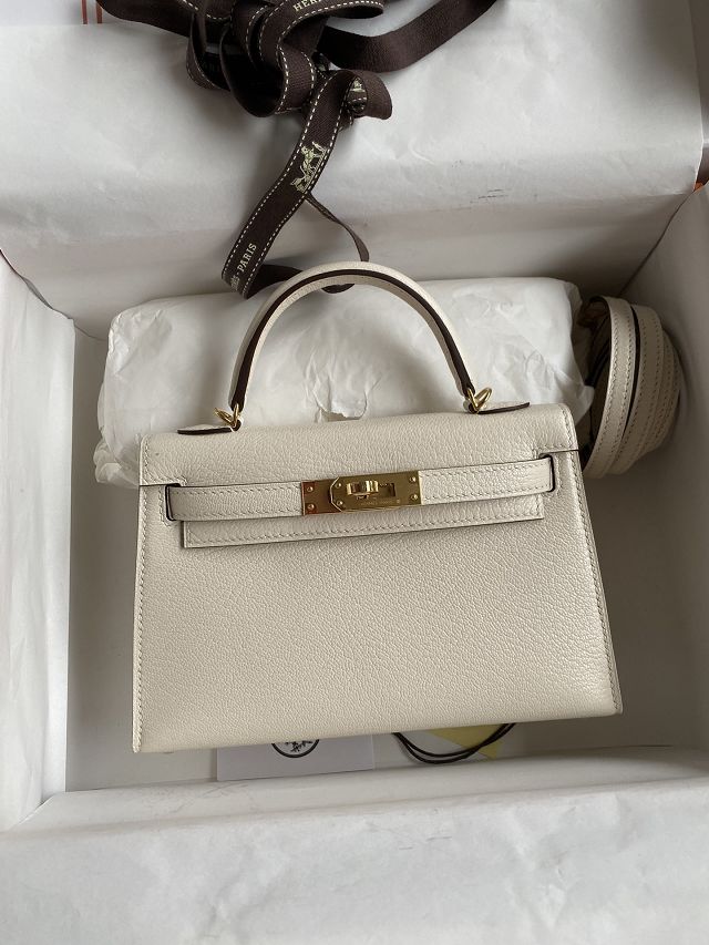 Hermes original chevre mini kelly 19 bag KG0019 nata