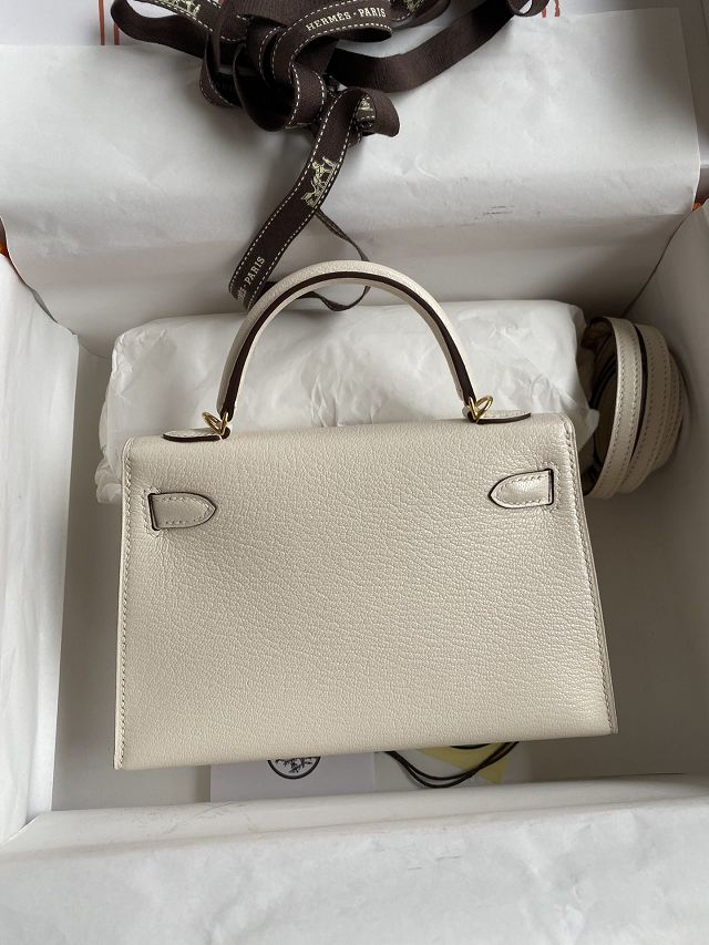 Hermes original chevre mini kelly 19 bag KG0019 nata