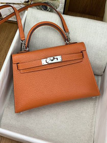 Hermes original chevre mini kelly 19 bag KG0019 orange