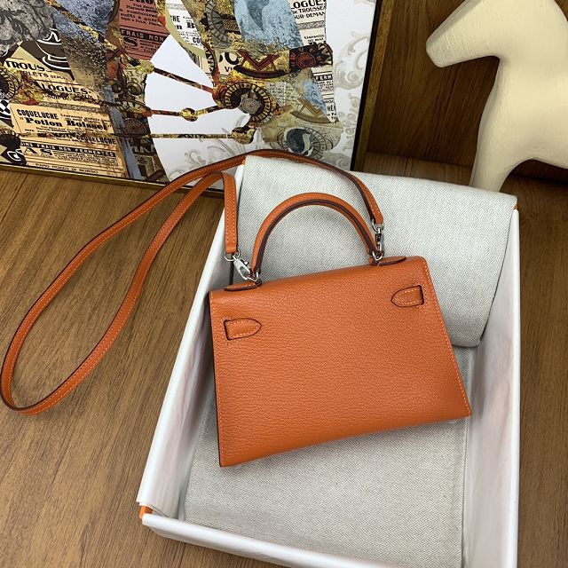 Hermes original chevre mini kelly 19 bag KG0019 orange
