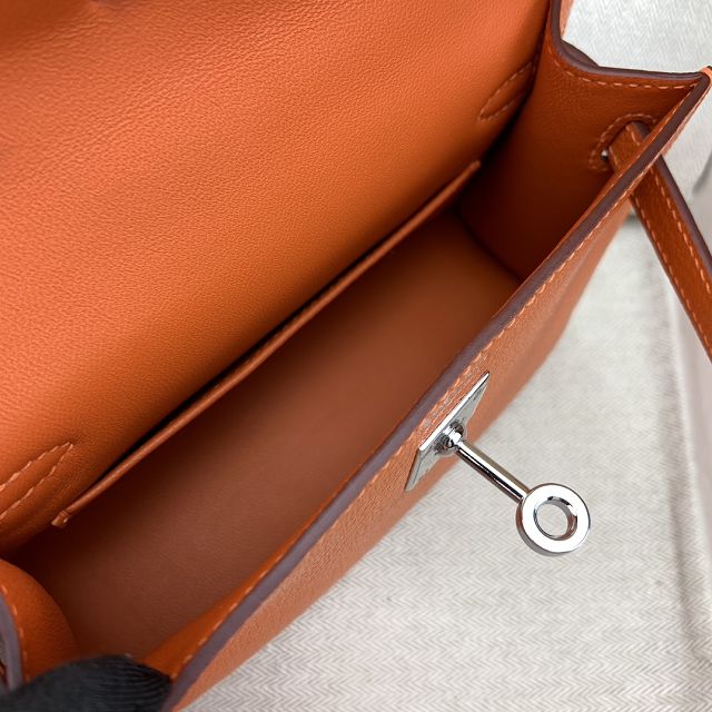 Hermes original chevre mini kelly 19 bag KG0019 orange