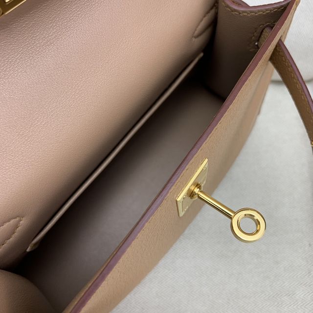 Hermes original chevre mini kelly 19 bag KG0019 quebracro