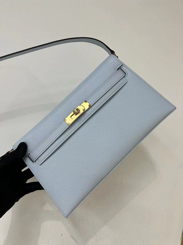 Hermes original madame leather kelly elan KE0028 blue pale